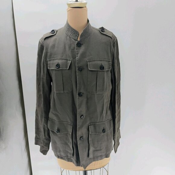 Zara 100% linen Military Officer Fully Lined Jacket - Picture 4 of 12